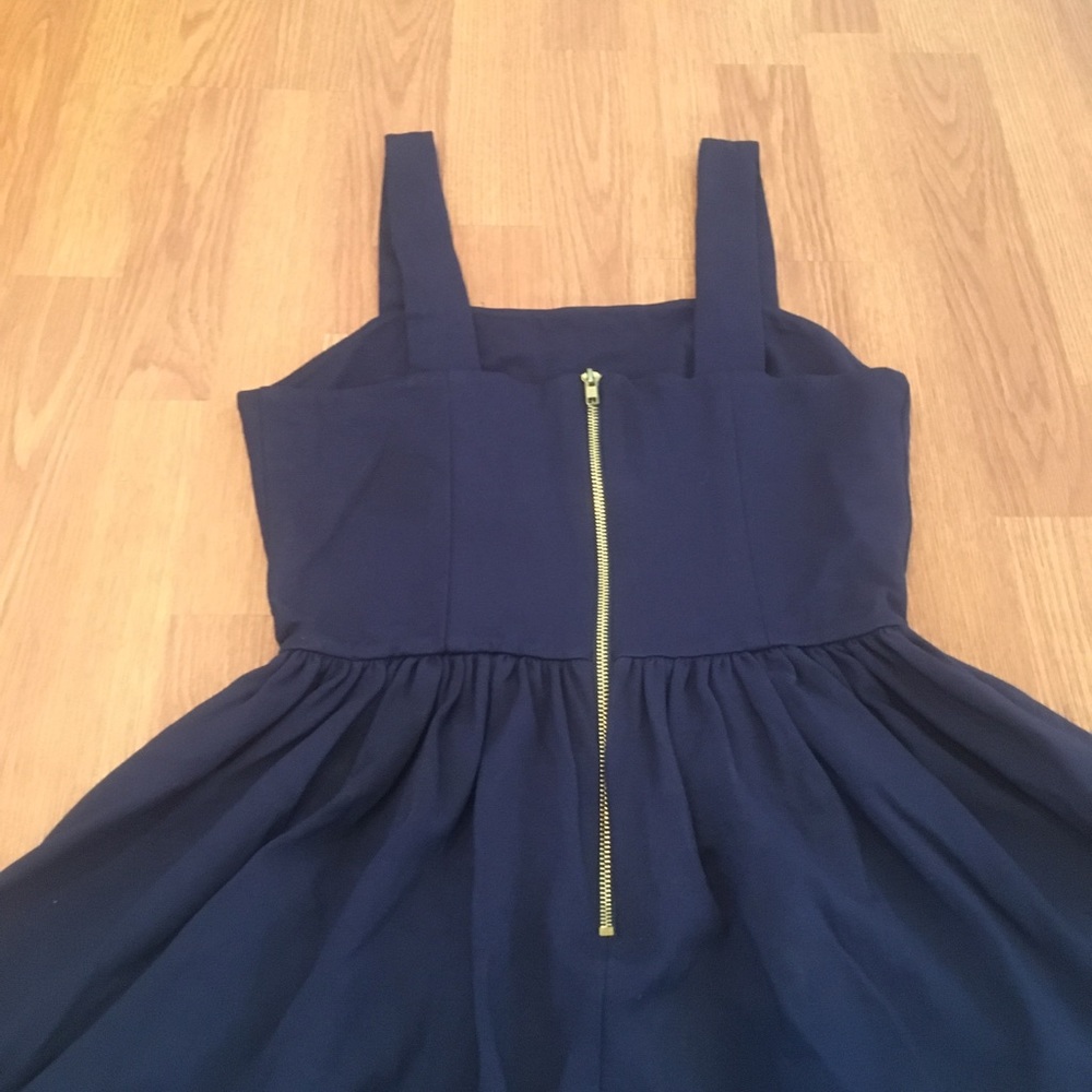 Aqua Tank Dress Pleated Exposed Zipper - Picture 5 of 5